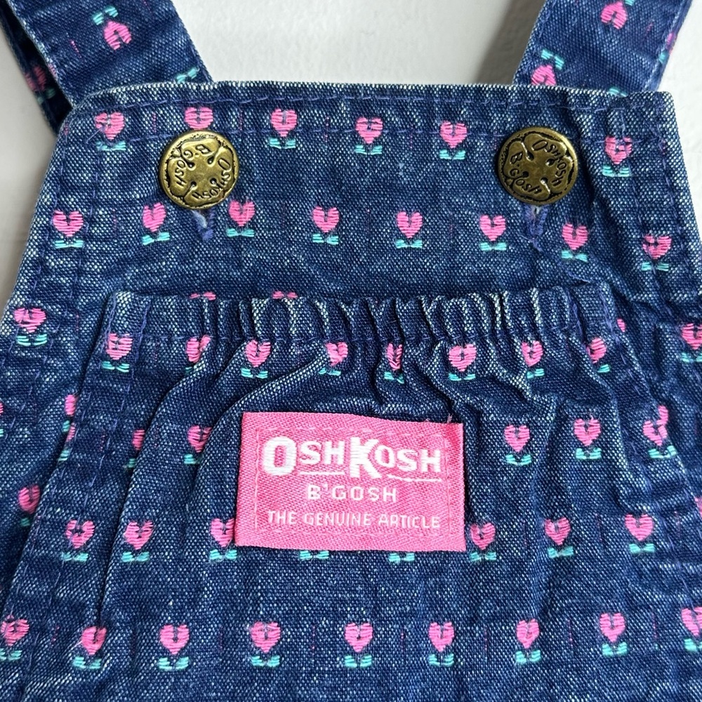 Vintage OshKosh B'Gosh Girl Overall Jumper Dress Size 2T - Picture 2 of 9